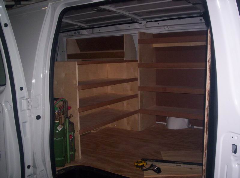 Wooden discount van shelving